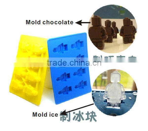 FDA 8 cavities silicone robot shape ice tray