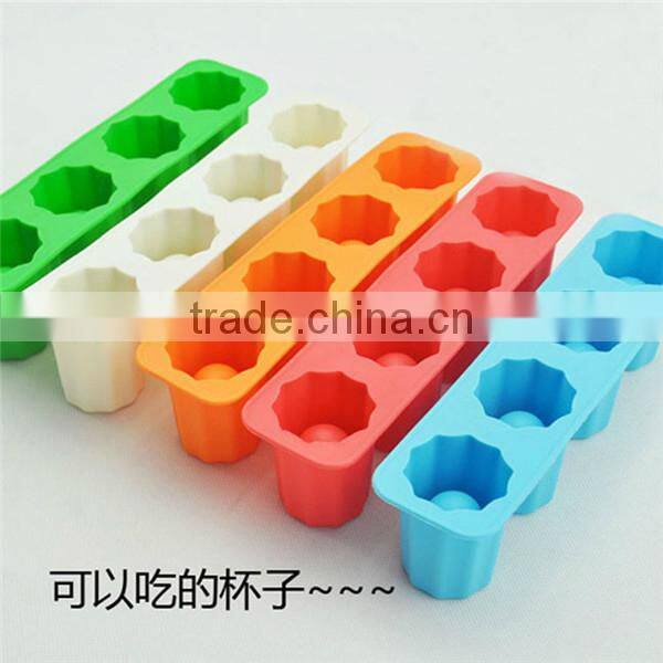 fast shipping 2014 gift packing tray Silicone Ice shot glass