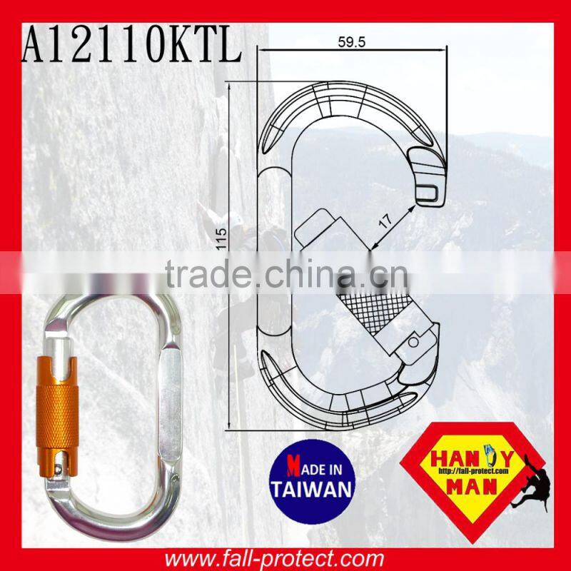 O Type 25KN Taiwan Aluminum Carabiner For Mountain Climbing