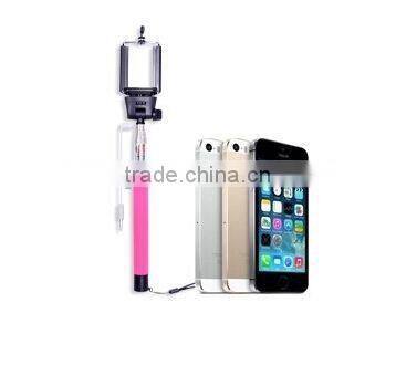 2015 hot sellingextendable mobile phone selfie stick with cable