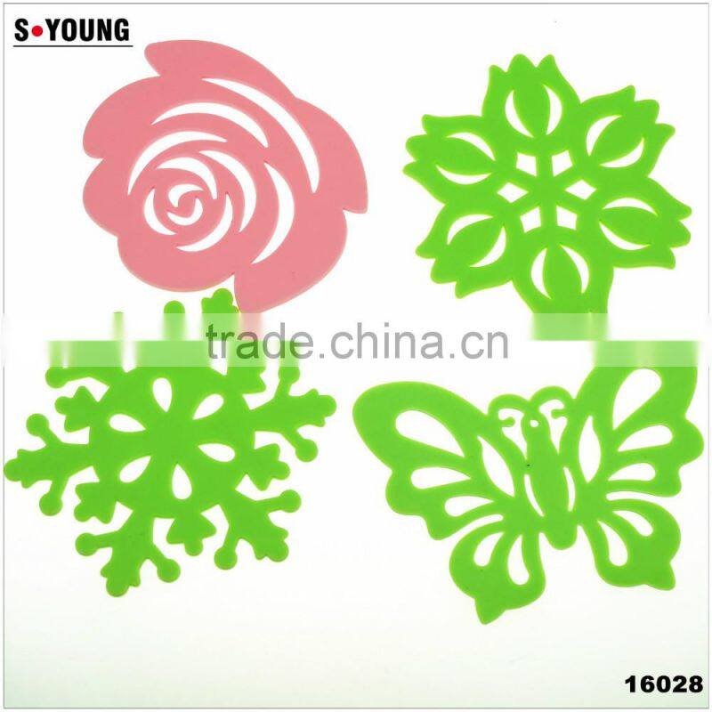 16021 heart shape silicone high temperature heat insulation mat kitchenwares silicone mat flexible silicone heating mat