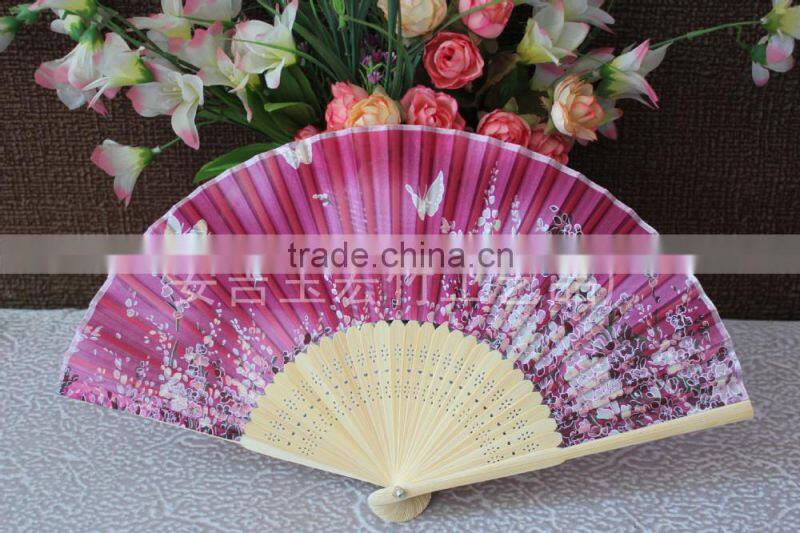 Chinese style silk hand folding fan