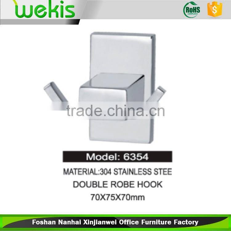 2016 The Hottest Wholesale Price Storage modern bath hardware factory supply 304 Stainless Steel double robe hook