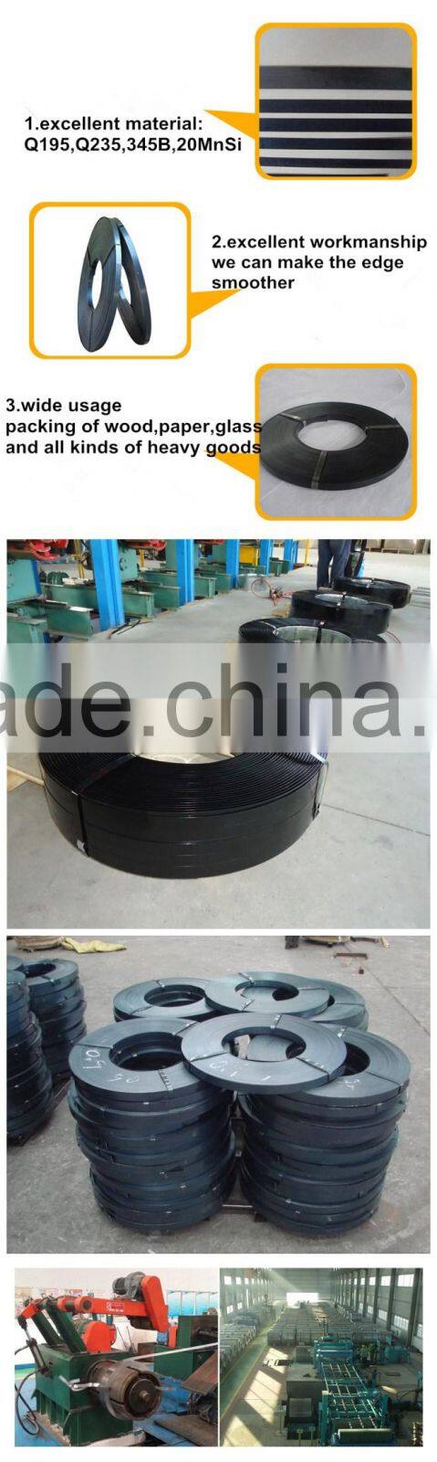 best price blue and black painted steel packing strip from Shandong factory