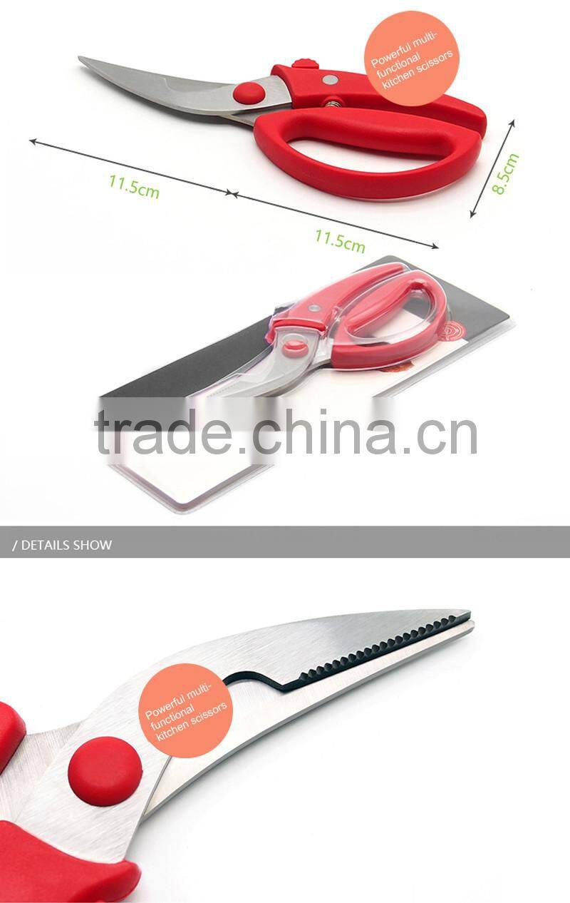 With thick stainless steel cut the steak Chickens, ducks bone cut large meat cut professional kitchen scissors FLGB lock