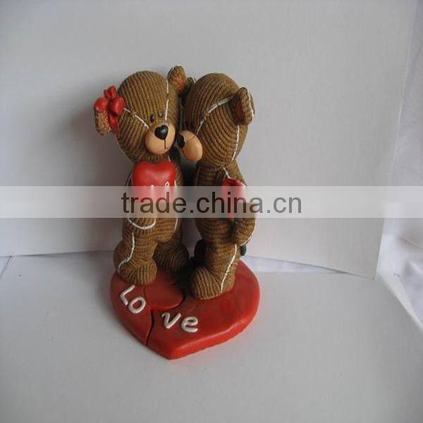 Resin dog ornaments valentine's day