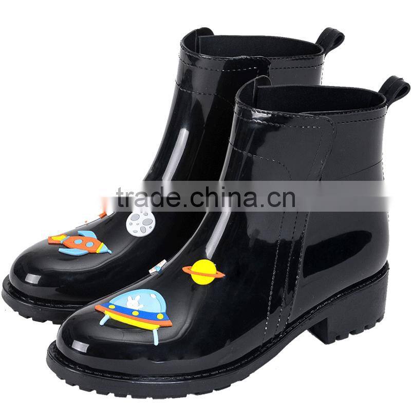 girls ankle low cut fashion rainboot unique design durable cheap rain shoes