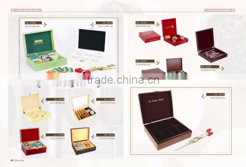 Wholesale Handmade 8 Compartment gift bamboo tea bag box