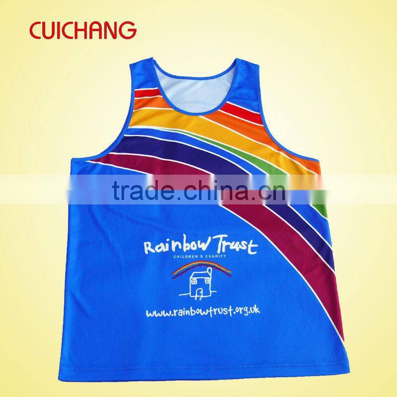 Sublimated Running Singlet with 100% polyester