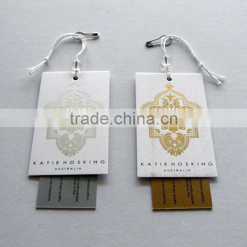 2016 custom high quality hang tags with spot UV logo