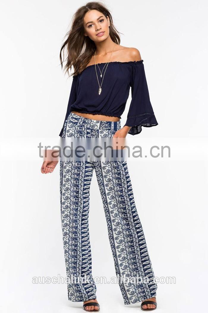 best selling ladies wide leg casual boho pants OEM service