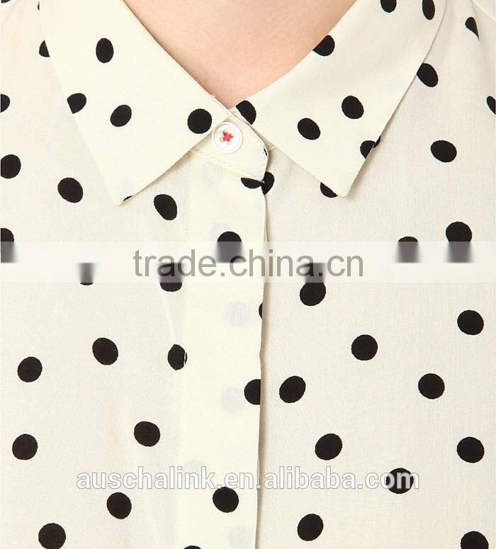 2016 new design ladies woven cheap shirt made in china