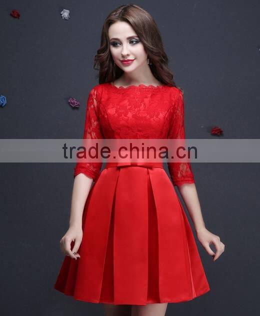 sexy girl cocktail short sleeve lace graduation party dress