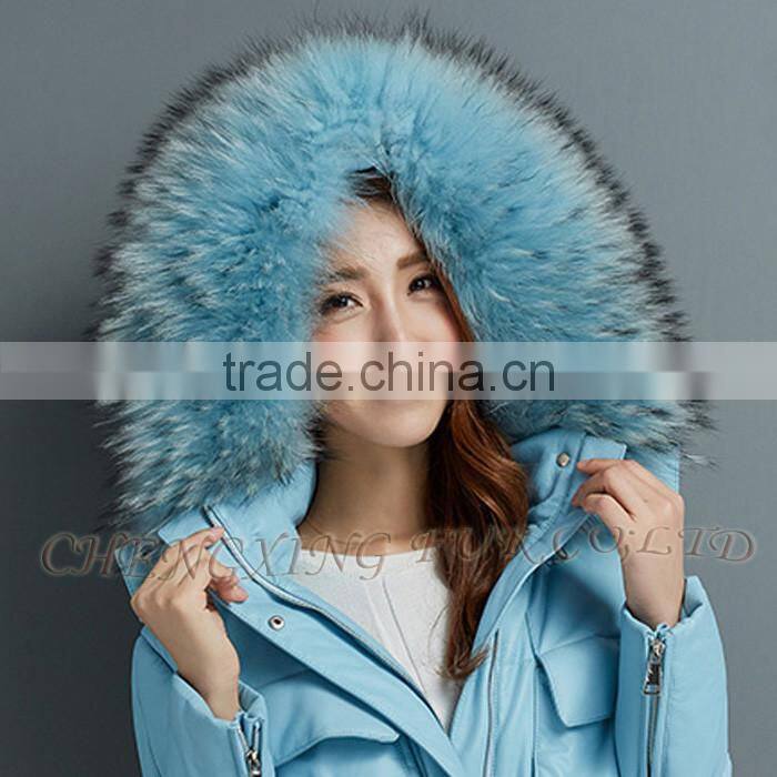 CX-A-01B Rabbit Fur Coat With Fox Fur Trim