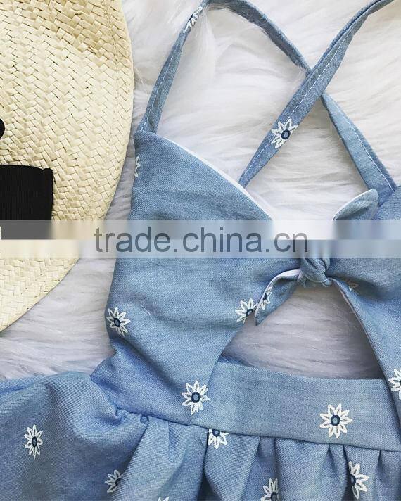 New arrival baby boutique clothing off shoulder white flower skirt designer one piece party dress