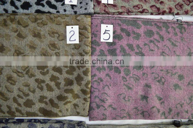 Fashion large latest jacquard wool leopard 100%viscose winter shawl