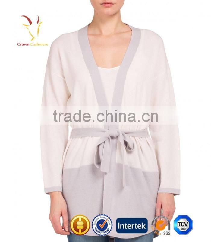 2016 New Fashion Cashmere Long Coat Women Belted Coats for Women