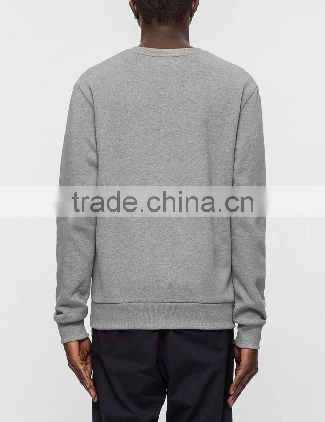 2017 custom new design mens plain slim fit crewneck no hood sweatshirt