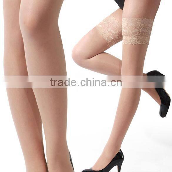 Women's Sexy Lace Top Silicone Stay Up Mature Stockings SV001134