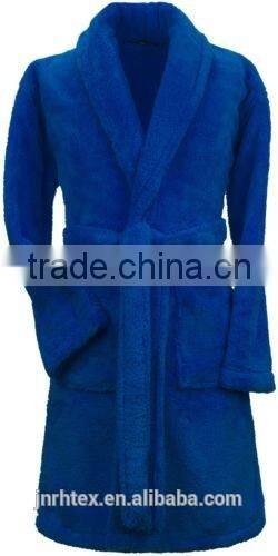 Custom super soft cheap adults coral fleece bathrobe