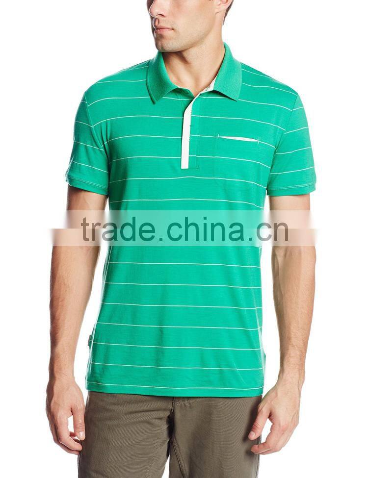 Double collar polo shirt wholesale, striped different color collar polo shirt, merino wool two color polo shirt