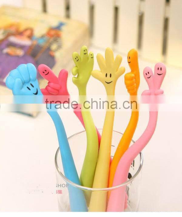 Creative stationery finger shape ballpoint pen flexible silica gel pen office & student pen