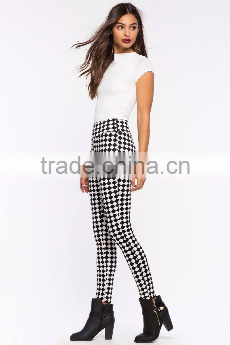 Latest fashion diamond printed fitness leggings for women pants