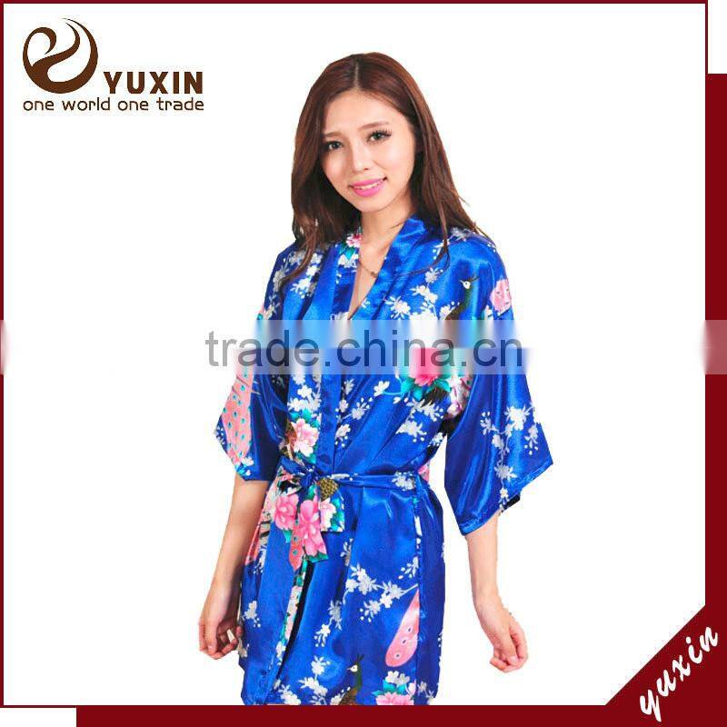 Satin wedding robes silk bridal party bathrobes robe de soiree RS1-0045