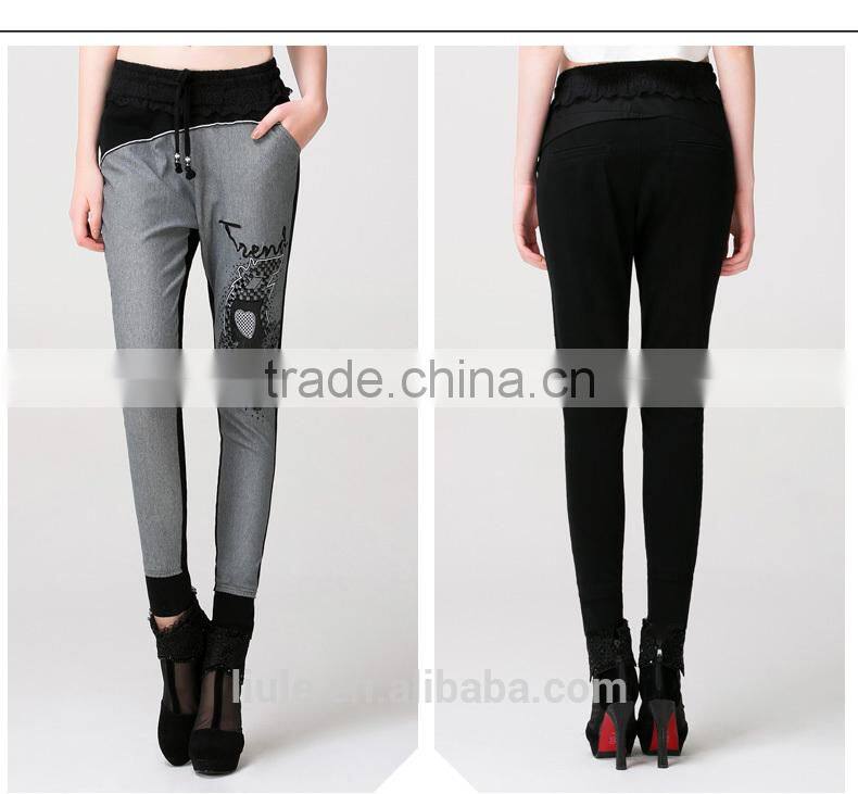 Good quality casual elastic waist women compression pants