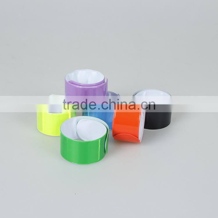 Custom logo printed reflective slap wrap slap band wristband