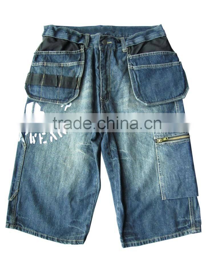 Wholesale mens blue short jean new style jeans pants