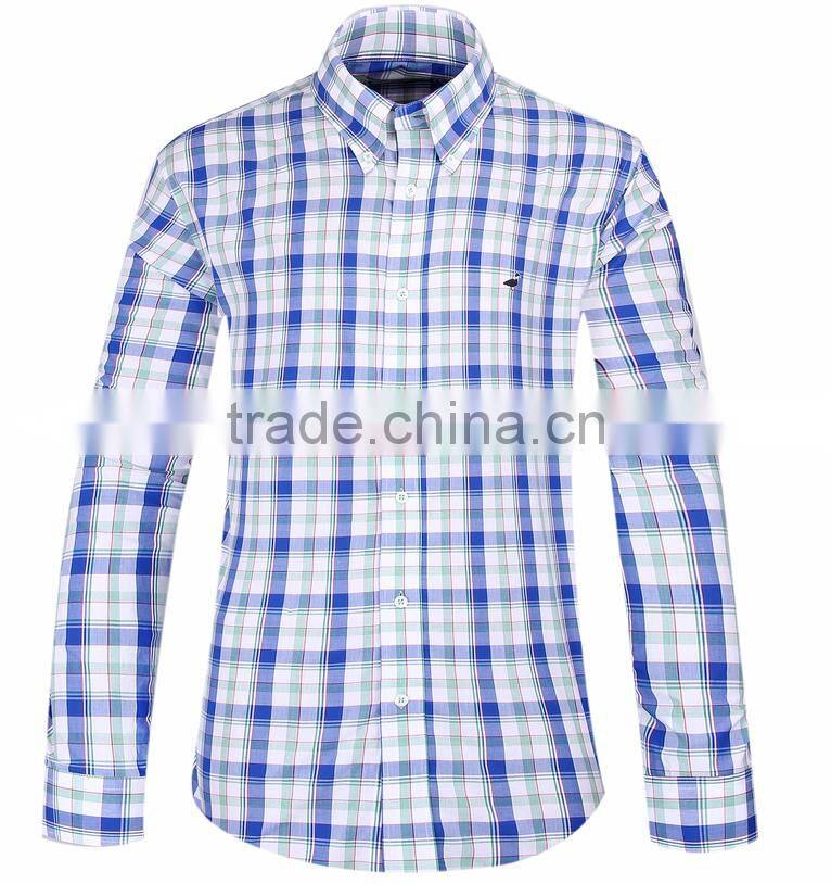 2017 new fashion plaids mens long sleeve casual shirt wholesale