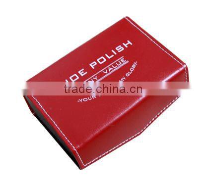 2015 Fashionable Red Square Leather Shoe Polish Set/Shoe Care Kit Factory