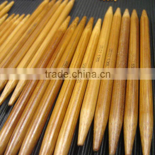 9" Carbonized Double pointed bamboo knitting needles