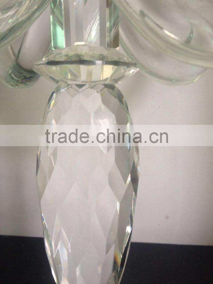 Hot Sale! Latest 34cm Multifunctional 5 Arms Crystal Candle Holder For Decoration