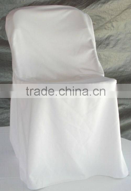Polyester folding chair cover with organza sash square top polyester chair cover