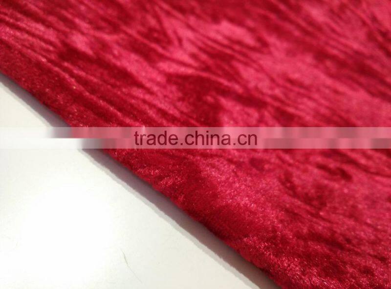 poly plain crushed velour fabric