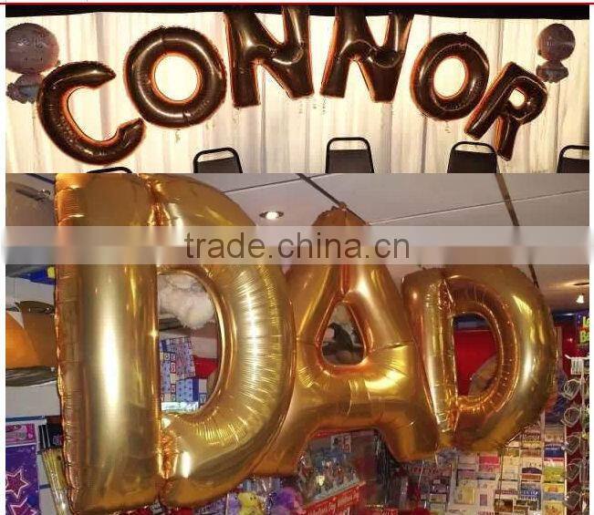 Cheap inflatable alphabet shaped helium letter foil balloon