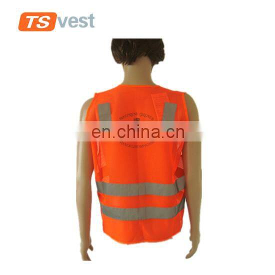 Custom 2017 orange safety vest with logo printed