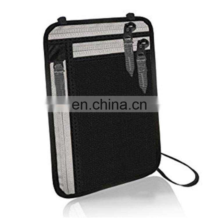 RFID Neck Wallet Passport Holder for Traver Document Case Bag
