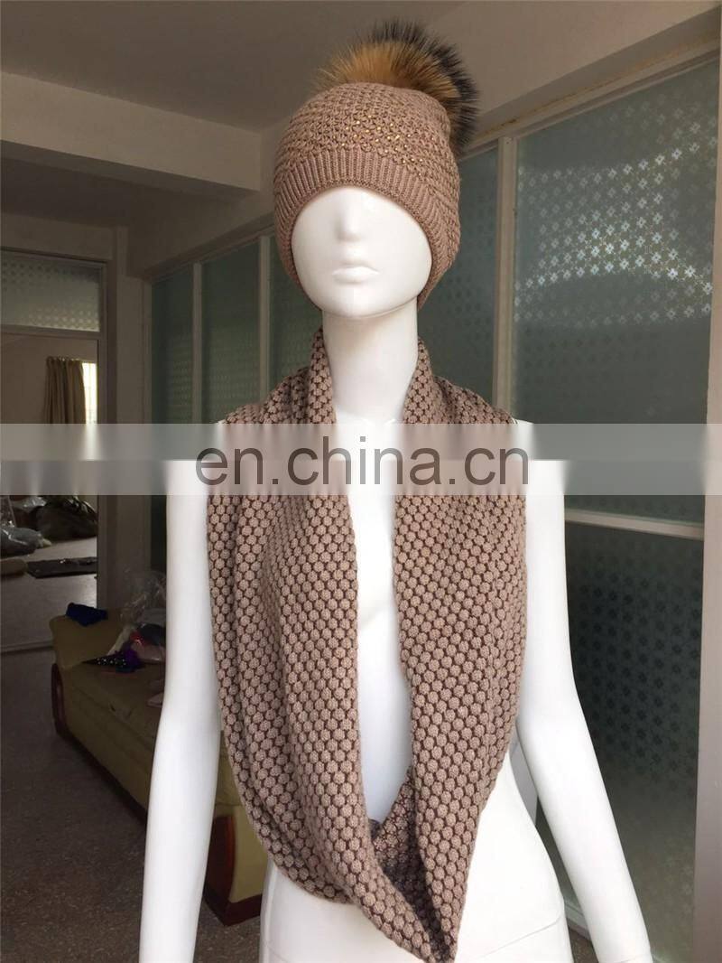 New Design Wool Unisex Plain Knit Hats High Quality Wool Scarf Hat and Scarf Knitting Machine