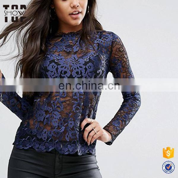 Womens blouses 2017 polka-dot women long sleeve blouse tops women