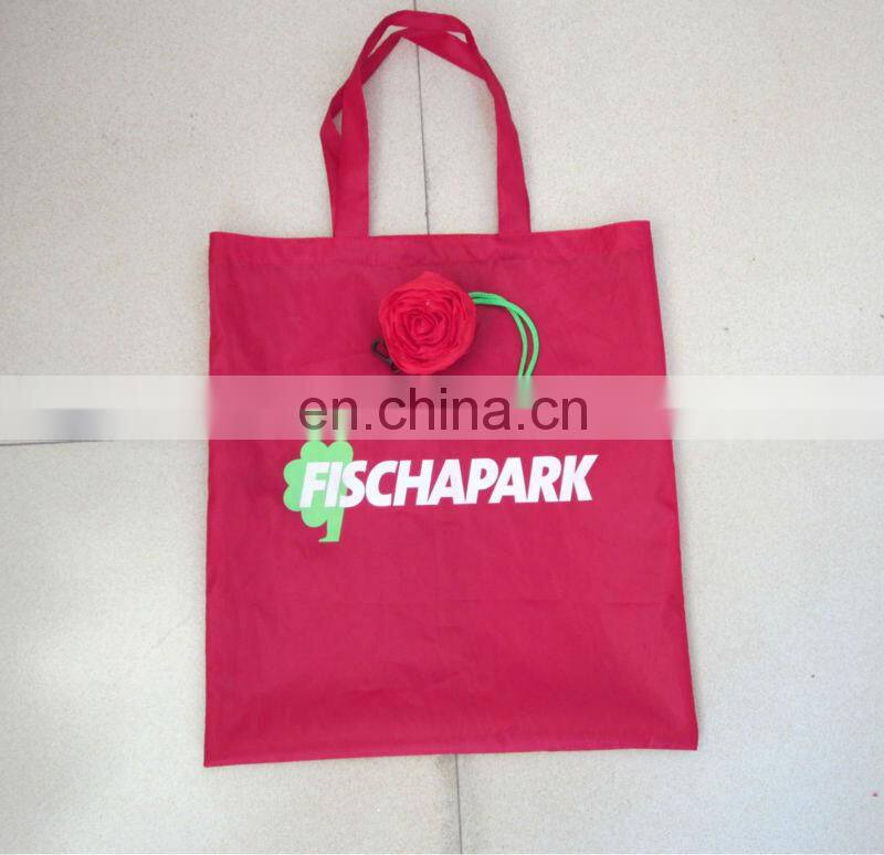 red rose reusable foldable shopping bag tote shopping bag