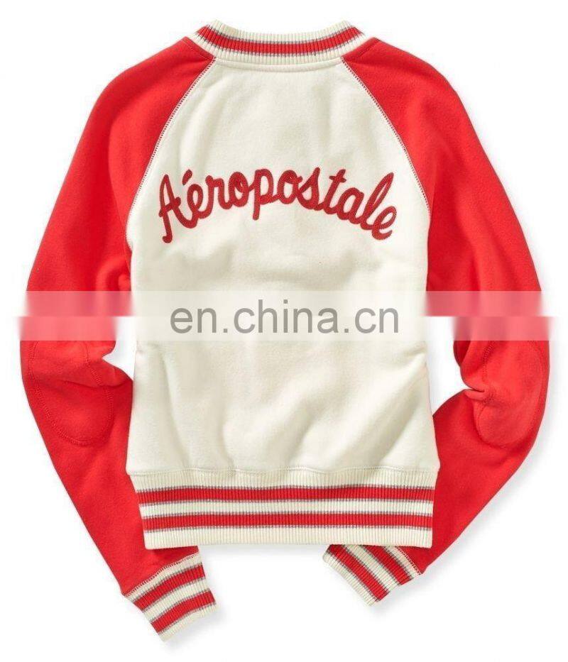 Red & white Varsity Jackets for man& women with embroidery