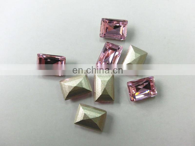 Special Color Rose Crystal Rectangle Fancy Loose Stone Bead