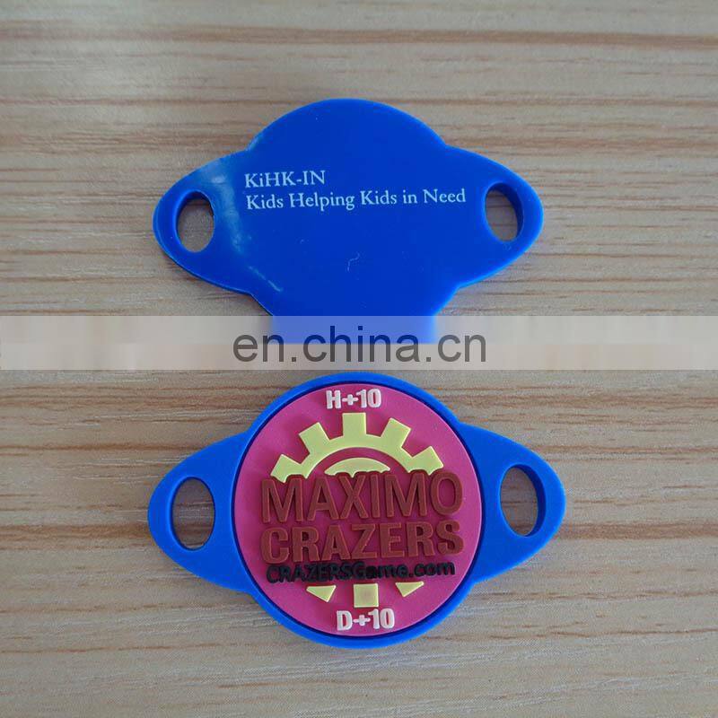 Customized 3D embossed white PLATINUM ATHETICS logo black color soft pvc shoelace charm