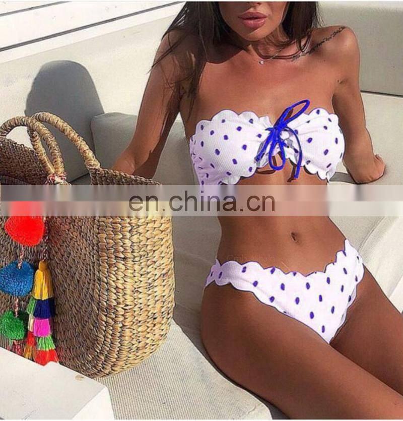 2019 Bikinis Women Swimwear Bathing Suit Dot Print Sexy Ruffle Bikini Sexy Ladies Swimsuit Maillot De Bain Femme