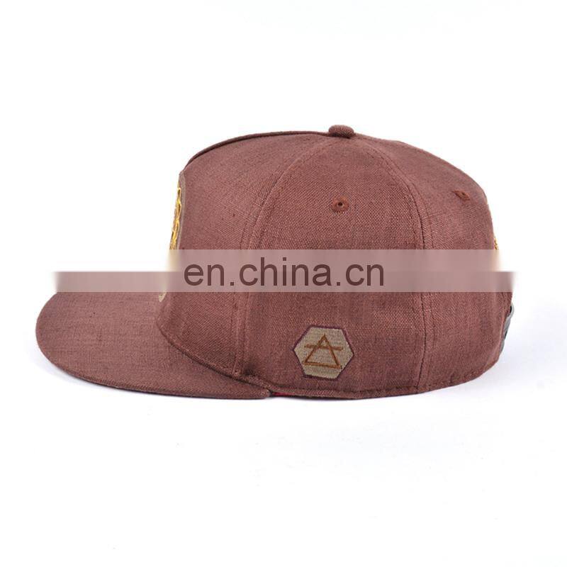 Plastic closure custom embroidery hemp snapback caps