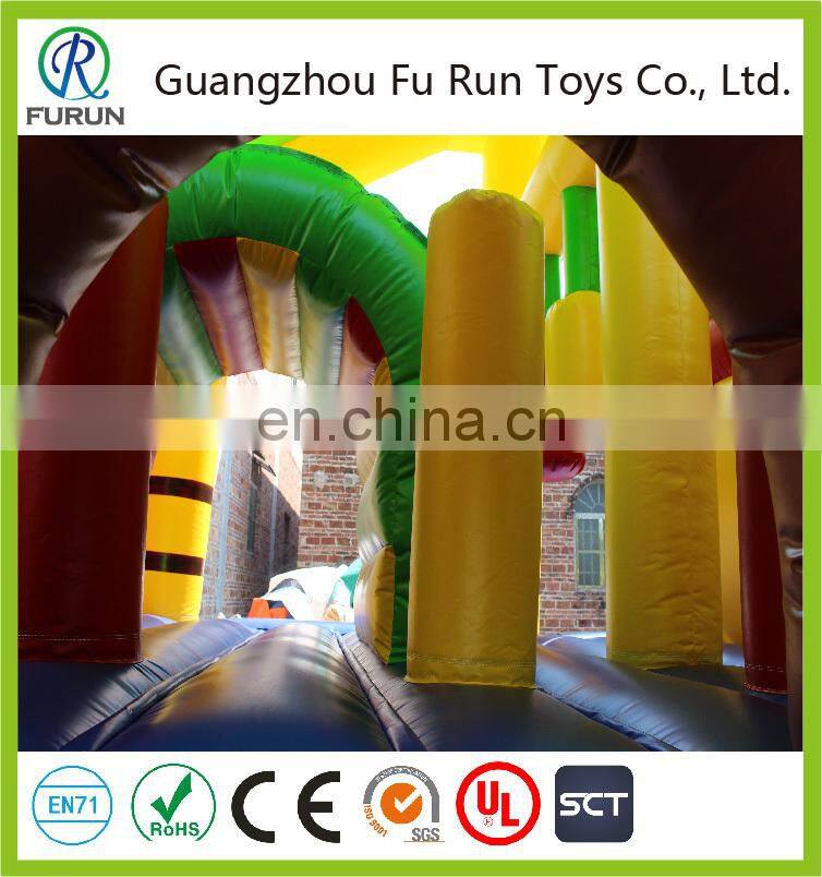 Cute dog character bouncy castle with slide jumping, inflatable dog house