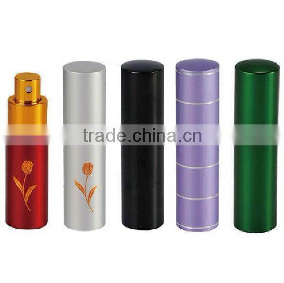 Aluminum perfume bottle with spray